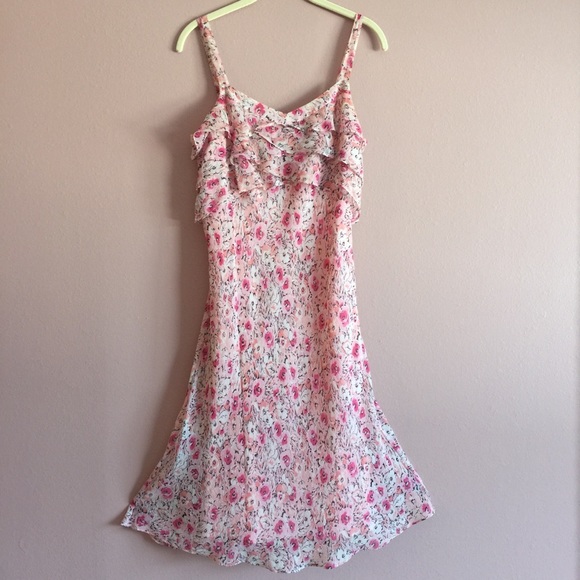 LOFT Dresses & Skirts - Loft Feminine Silk Dress with Ruffles